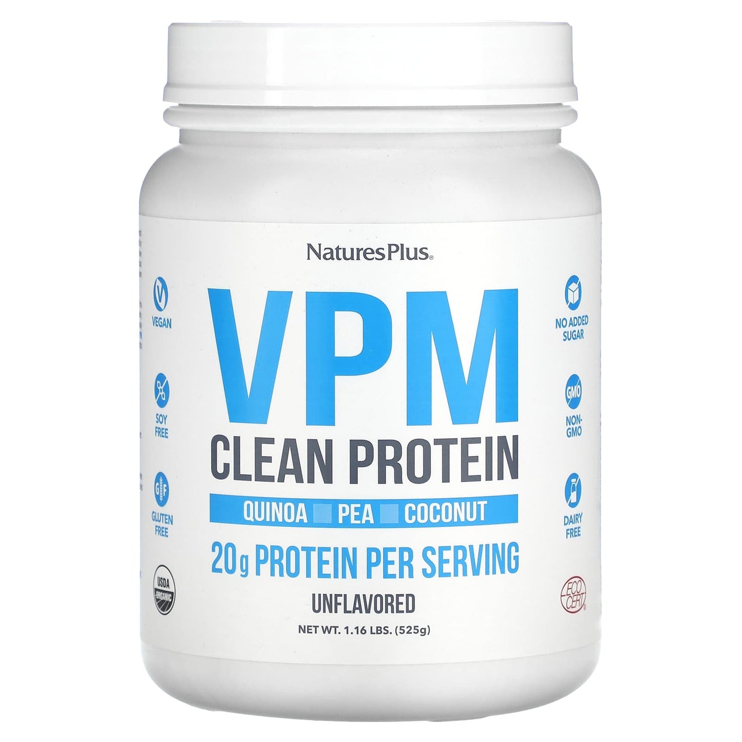 NaturesPlus-VPM Clean Protein-Unflavored-1.16 lbs (525 g)