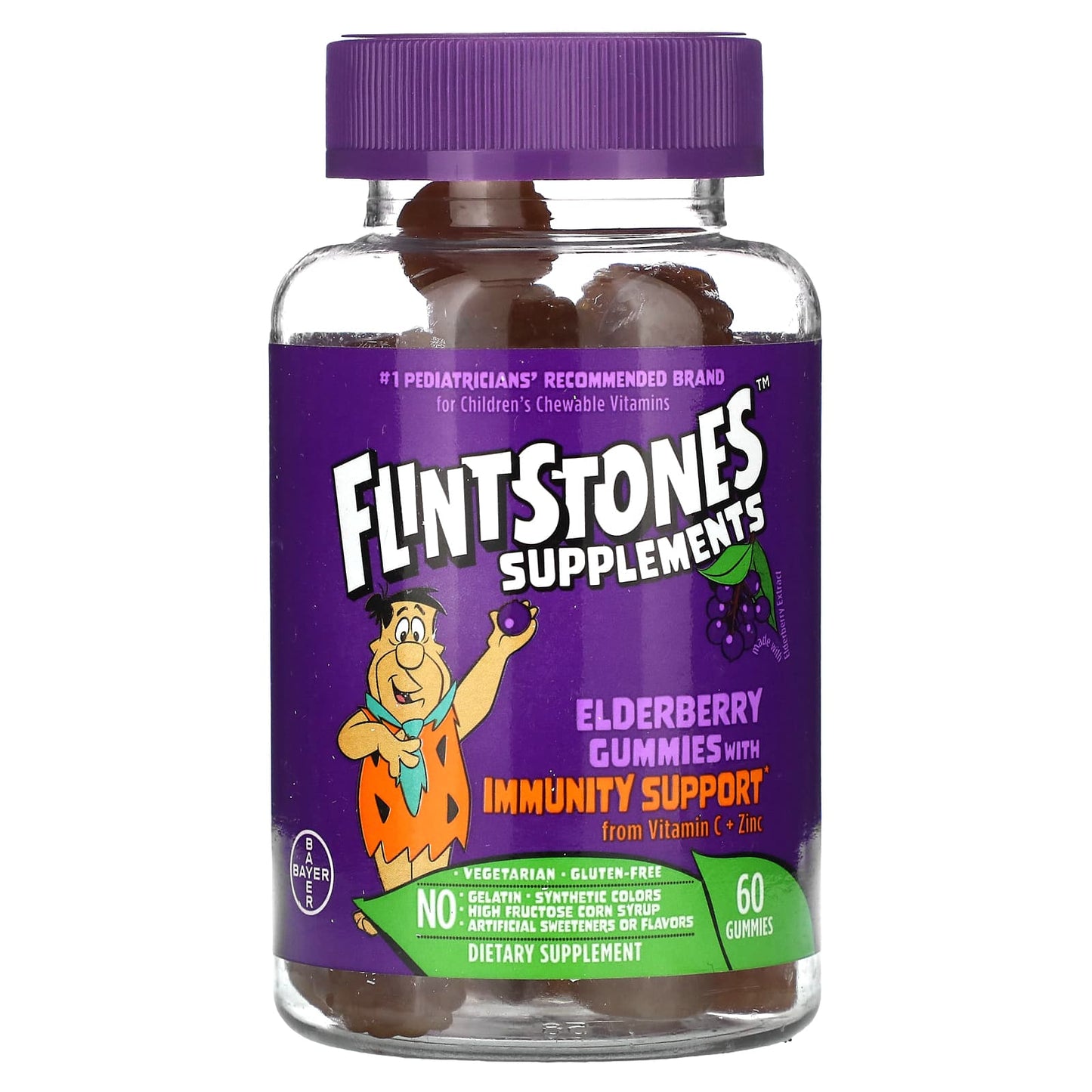 Flintstones-Elderberry Gummies with Immunity Support-60 Gummies