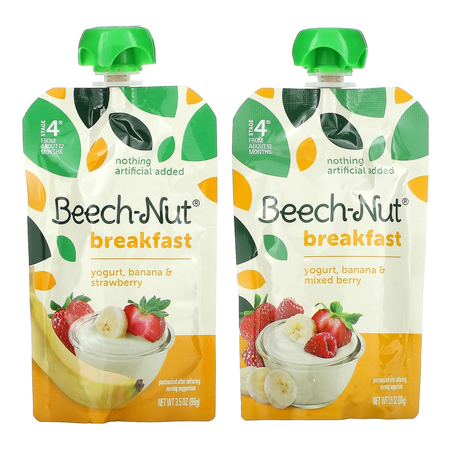 Beech-Nut, Breakfast, Variety Pack, Stage 4, 9 Pouches, 3.5 oz (99 g) Each