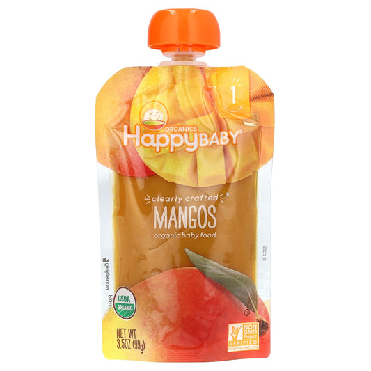 Happy Family Organics-Happy Baby-Organic Baby Food-Stage 1-Mangos-3.5 oz (99 g)