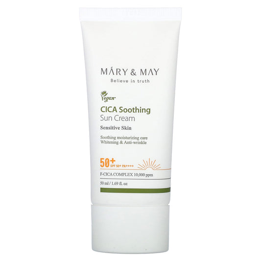 Mary & May-CICA Soothing Sun Cream-Sensitive Skin- SPF 50+ PA++++-1.69 fl oz (50 ml)