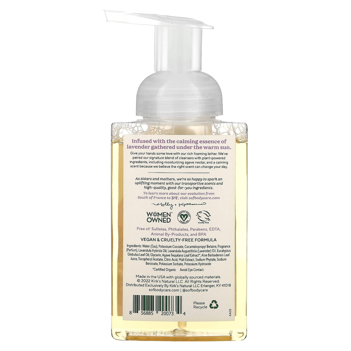 SoF, Hydrating Foaming Hand Wash, Lavender Fields, 8 fl oz (236 ml)