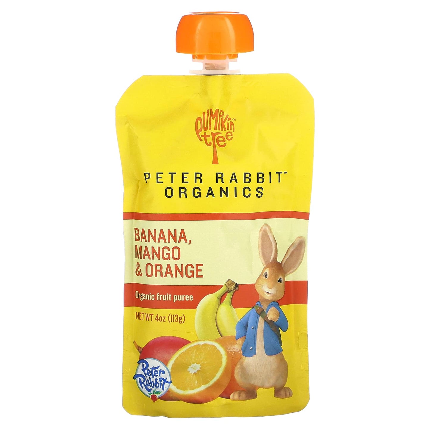 Pumpkin Tree Organics-Peter Rabbit Organics-Organic Fruit Puree-Banana-Mango & Orange-4 oz (113 g)