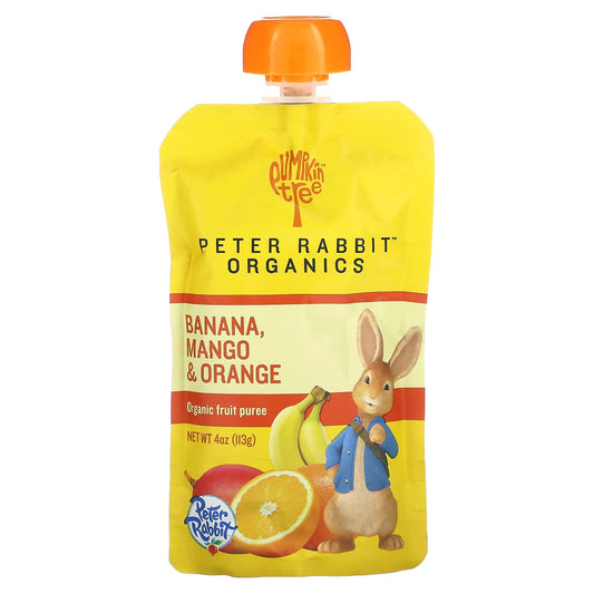 Pumpkin Tree Organics-Peter Rabbit Organics-Organic Fruit Puree-Banana-Mango & Orange-4 oz (113 g)