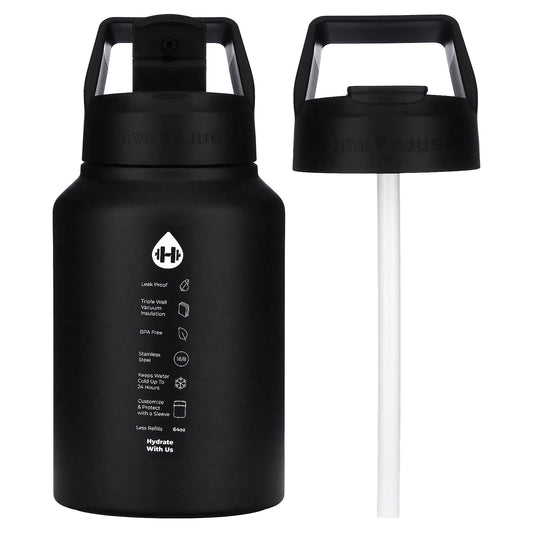 HydroJug-Stainless Steel Jug-Matte Black-64 oz