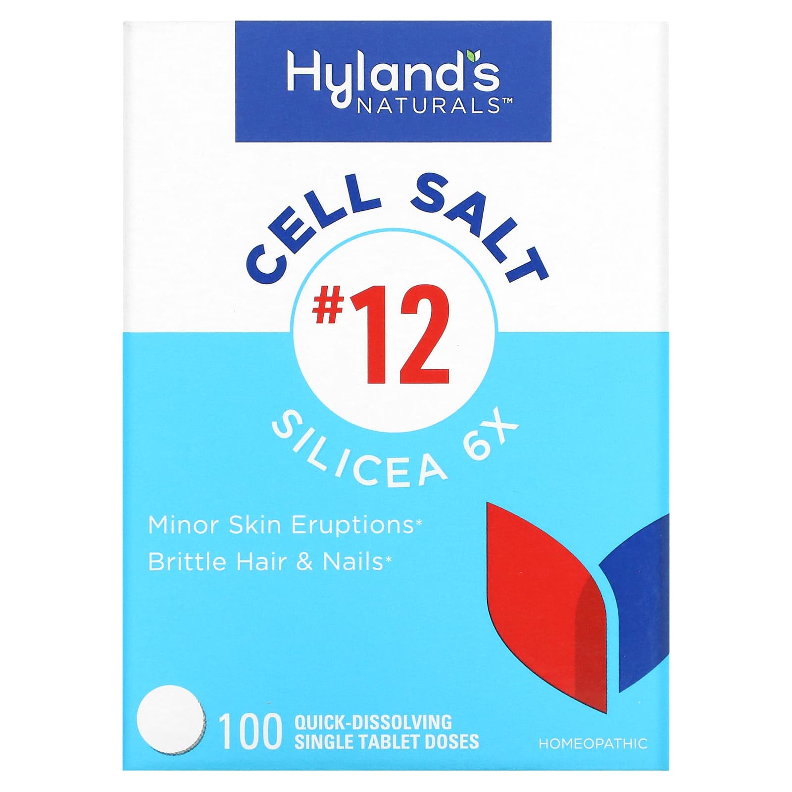 Hyland's Naturals-Cell Salt #12-Silicea 6X-100 Quick-Dissolving Single Tablet