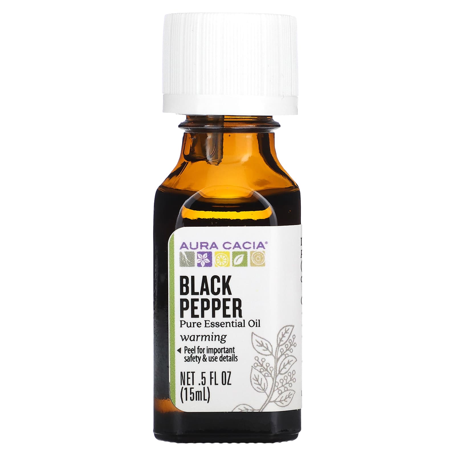 Aura Cacia-Pure Essential Oil-Black Pepper-0.5 fl oz (15 ml)