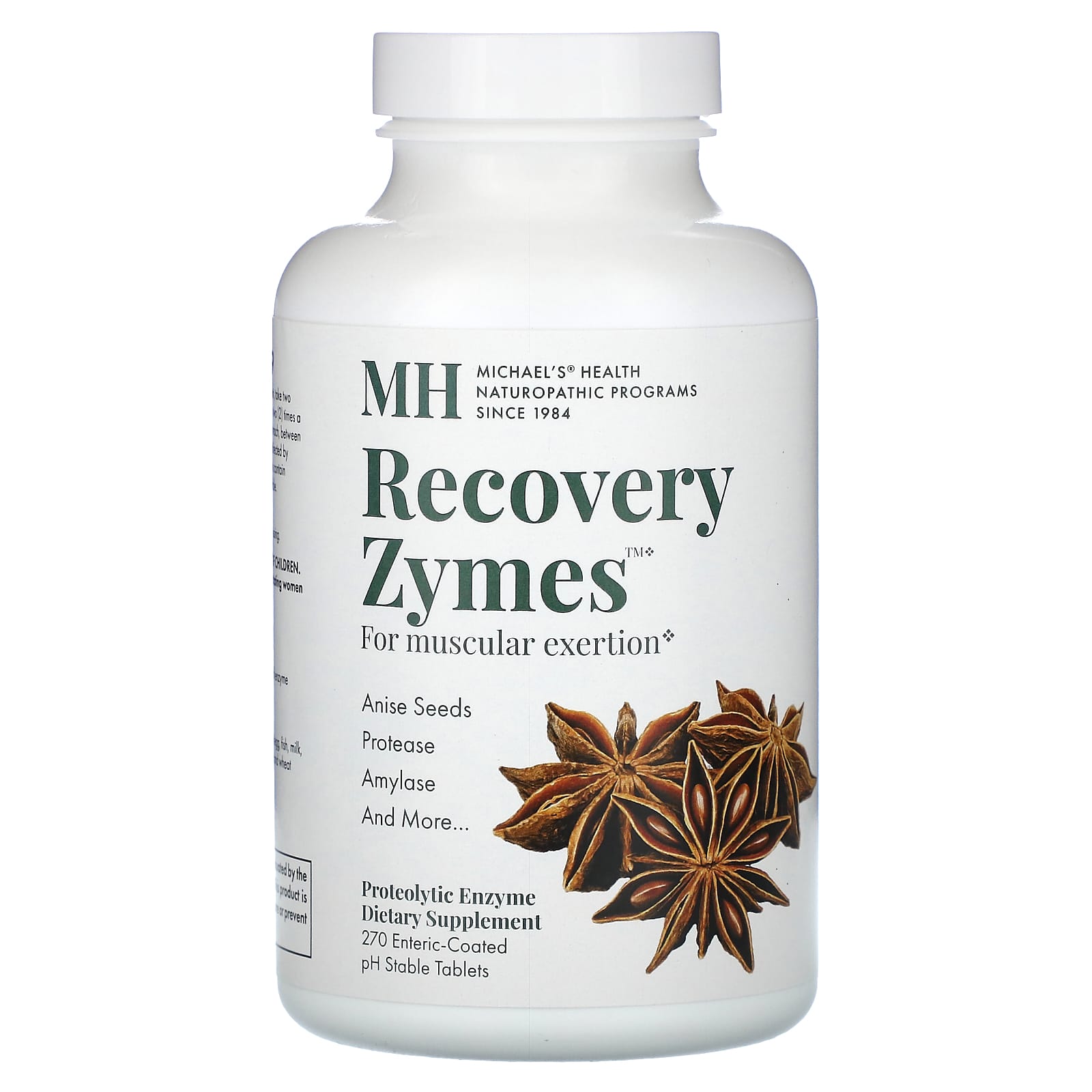 Michael's Naturopathic-Recovery Zymes-270 Enteric-Coated pH Stable Tablets