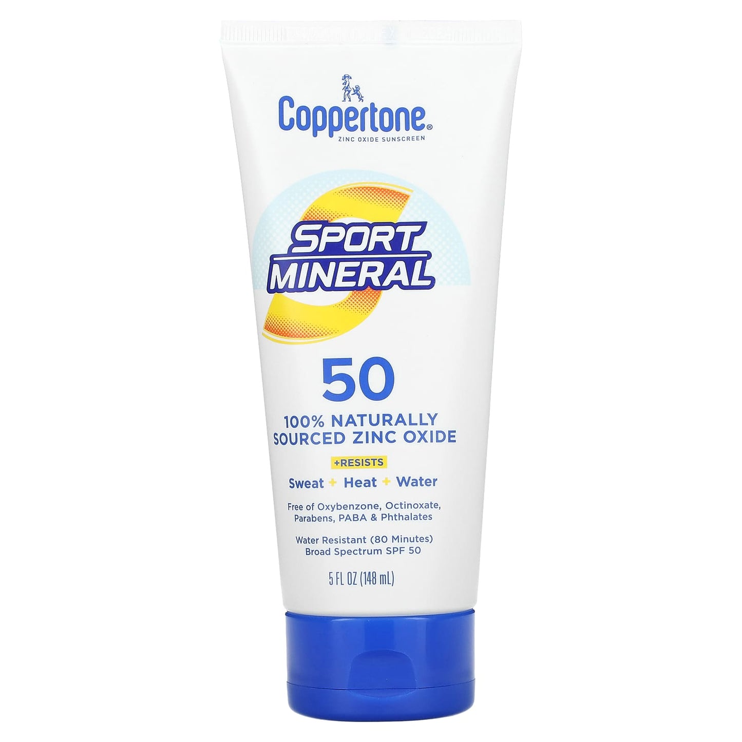 Coppertone-Sport Mineral-Zinc Oxide Sunscreen-SPF 50-5 fl oz (148 ml)