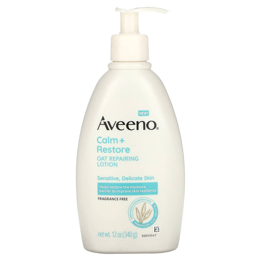 Aveeno-Calm + Restore-Oat Repairing Lotion-Fragrance Free-12 oz (340 g)