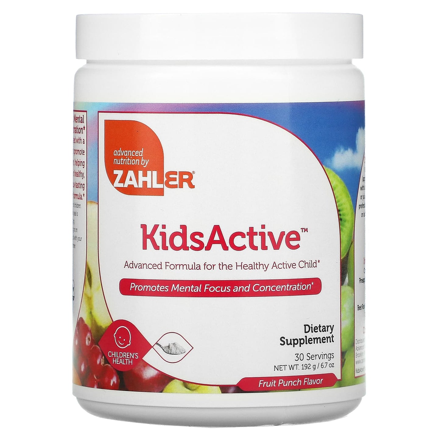 Zahler-KidsActive-Advanced Formula for the Healthy Active Child-Fruit Punch-6.7 oz (192 g)