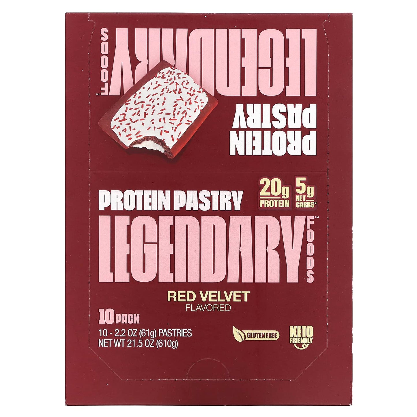 Legendary Foods-Protein Pastry-Red Velvet-10 Pack-2.2 oz (61 g) Each