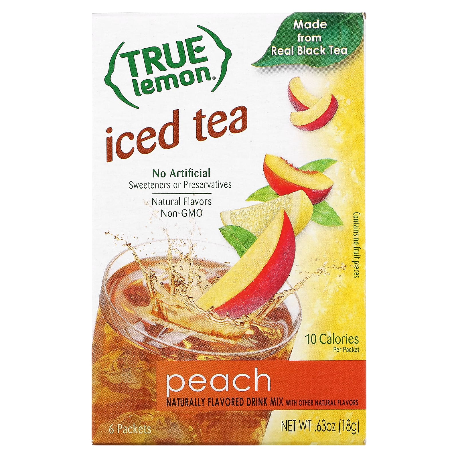 True Citrus-Iced Tea-Peach-6 Packets-0.11 oz (3 g) Each