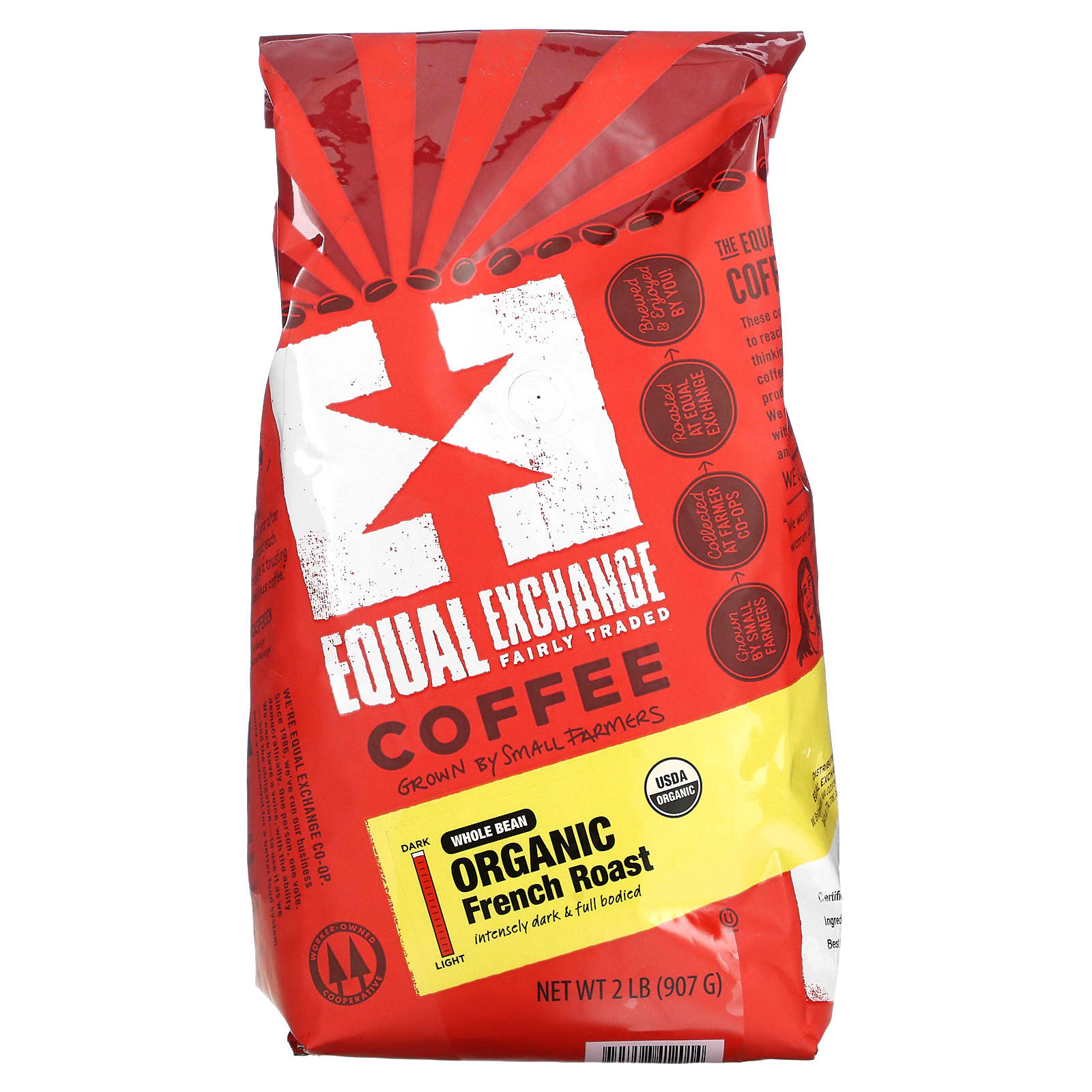 Equal Exchange-Organic Coffee-Whole Bean-French Roast-2 lb (907 g)