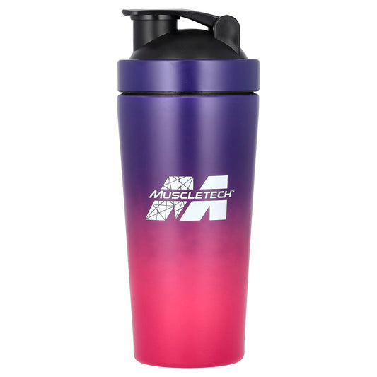 MuscleTech-Shaker Bottle-Stainless Steel-Purple/Pink-25 oz (739 ml)