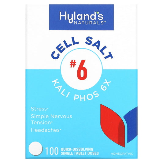 Hyland's Naturals-Cell Salt #6-Kali Phos 6X-100 Quick-Dissolving Single Tablet