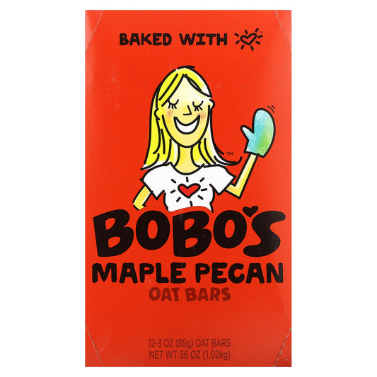 Bobo's Oat Bars-Maple Pecan-12 Bars-3 oz (85 g) Each