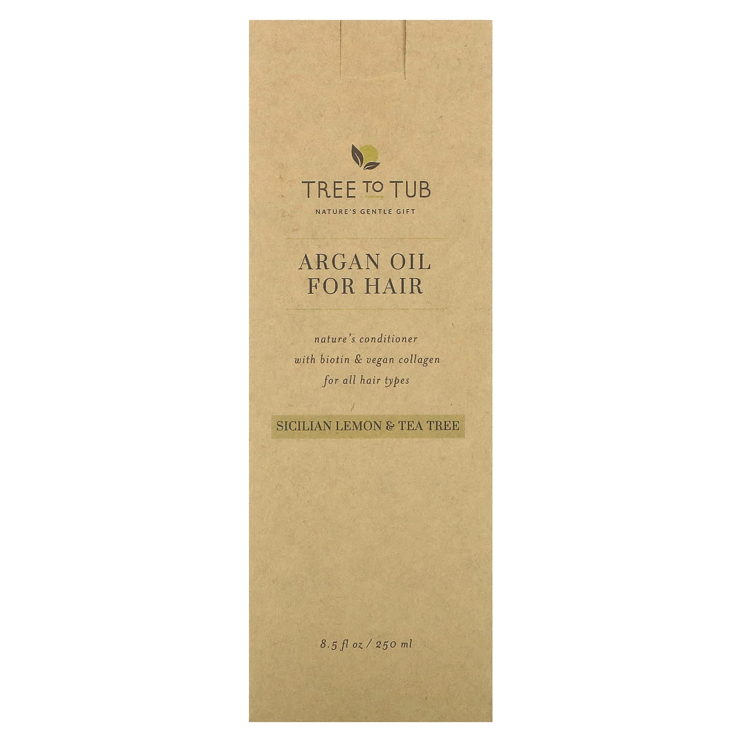 Tree To Tub, Argan Oil  For Hair Conditioner, For All Hair Types, Sicilian Lemon & Tea Tree, 8.5 fl oz (250 ml)