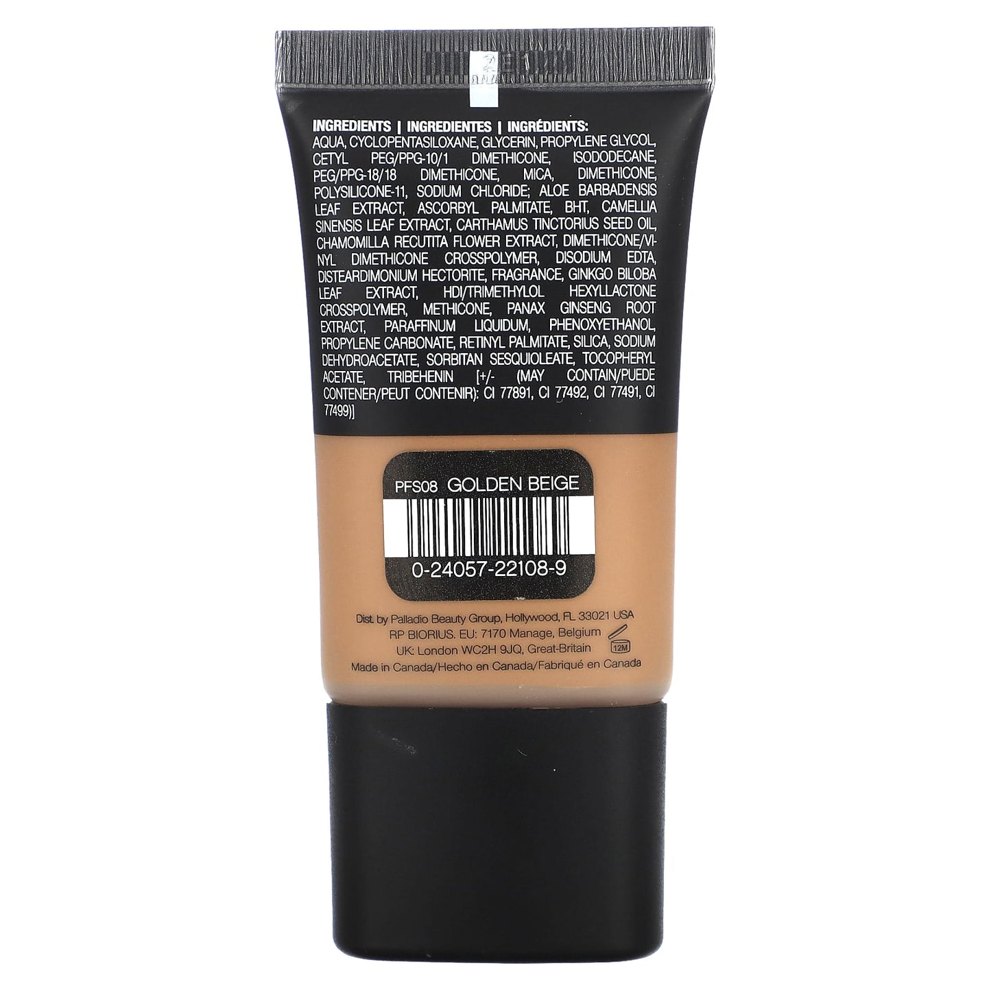 Palladio, Powder Finish Foundation, Golden Beige PFS08, 0.91 fl oz (27 ml)