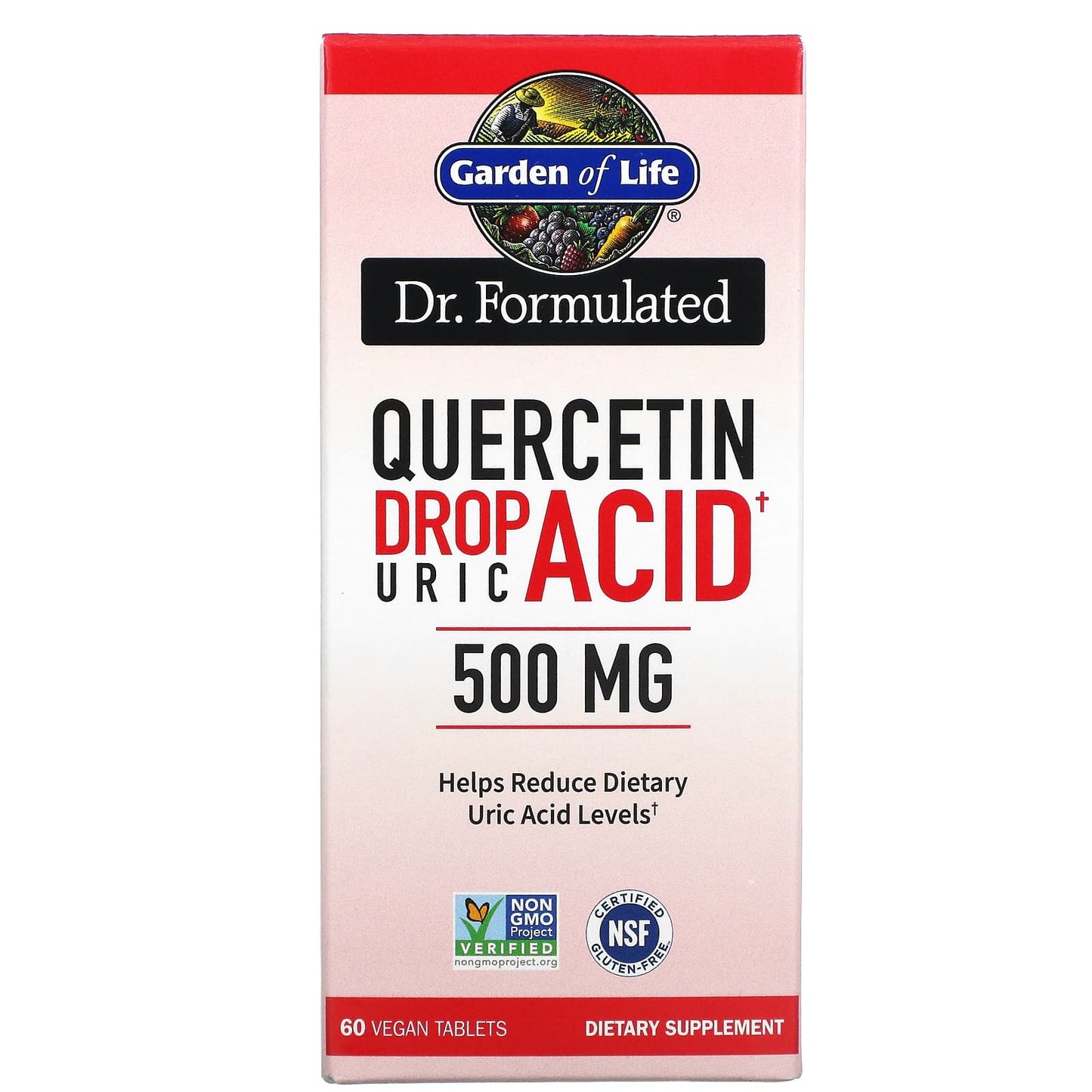 Garden of Life-Dr. Formulated-Quercetin Drop Uric Acid-500 mg-60 Vegan Tablets