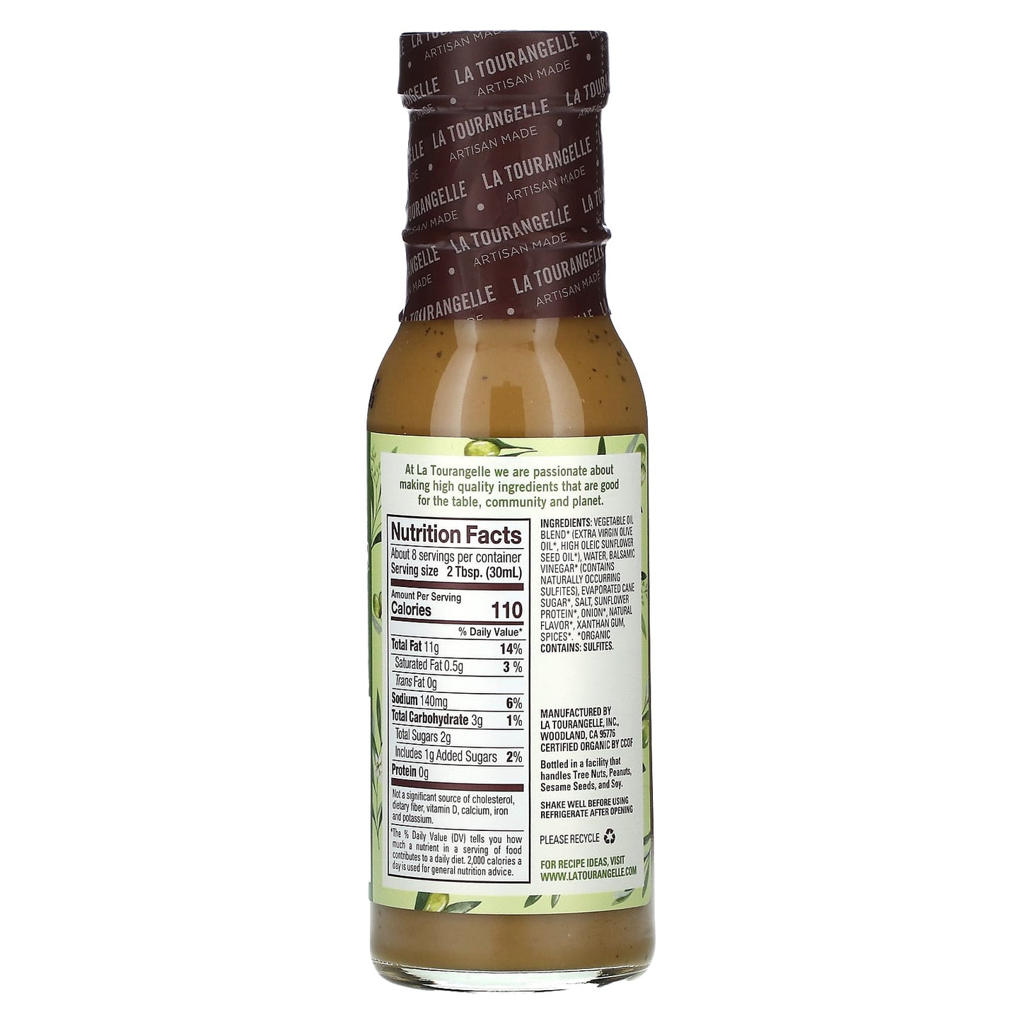 La Tourangelle, Organic Balsamic Vinaigrette, 8 fl oz (236 ml)