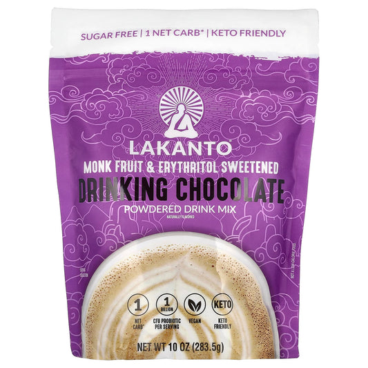 Lakanto-Drinking Chocolate Powdered Drink Mix-Monk Fruit & Erythritol Sweetened-10 oz (283.5 g)