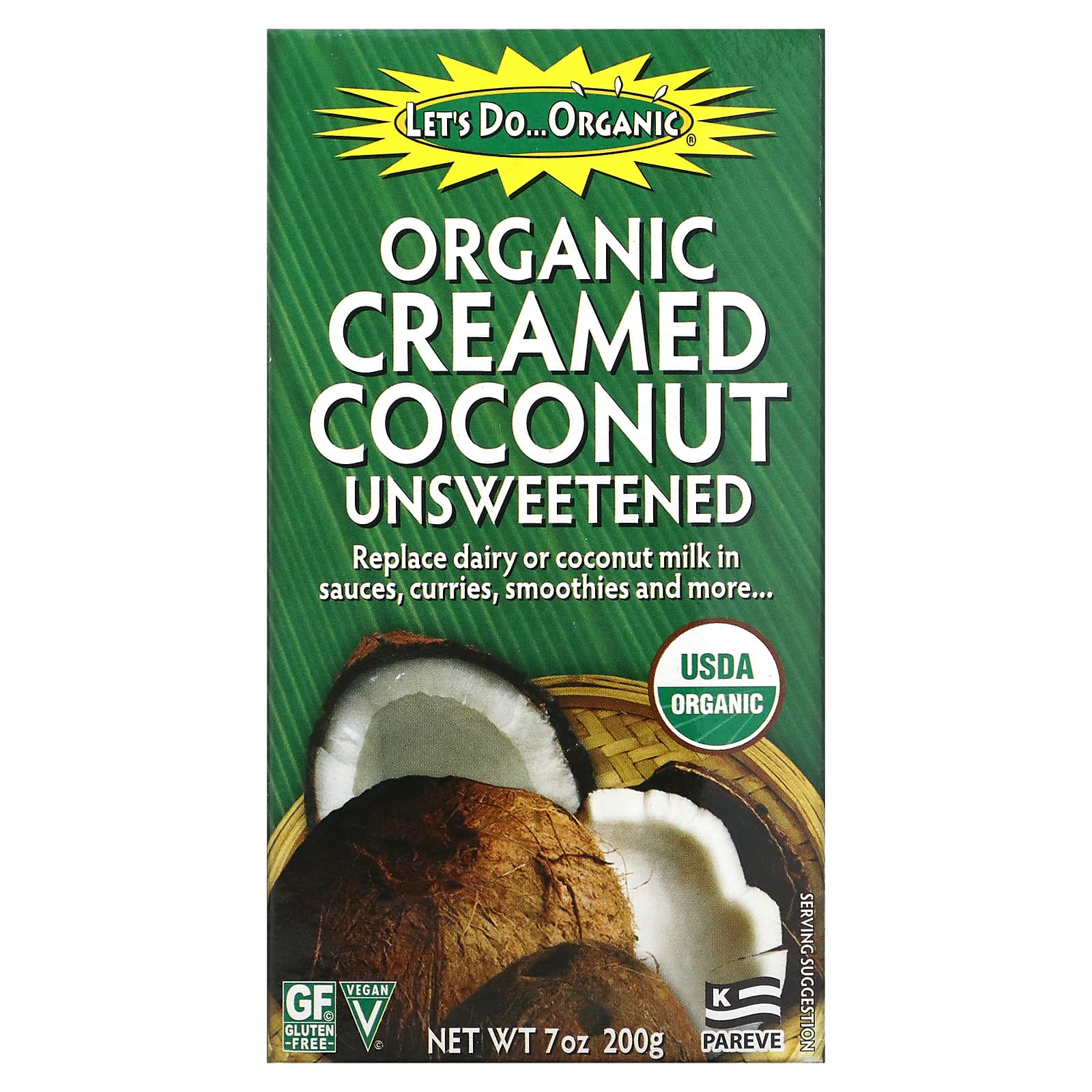 Edward & Sons-Let's Do Organic-Organic Creamed Coconut-Unsweetened-7 oz (200 g)