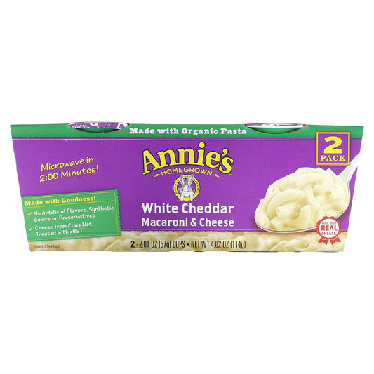 Annie's Homegrown-White Cheddar Macaroni & Cheese-2 Cups-2.01 oz (57 g) Each