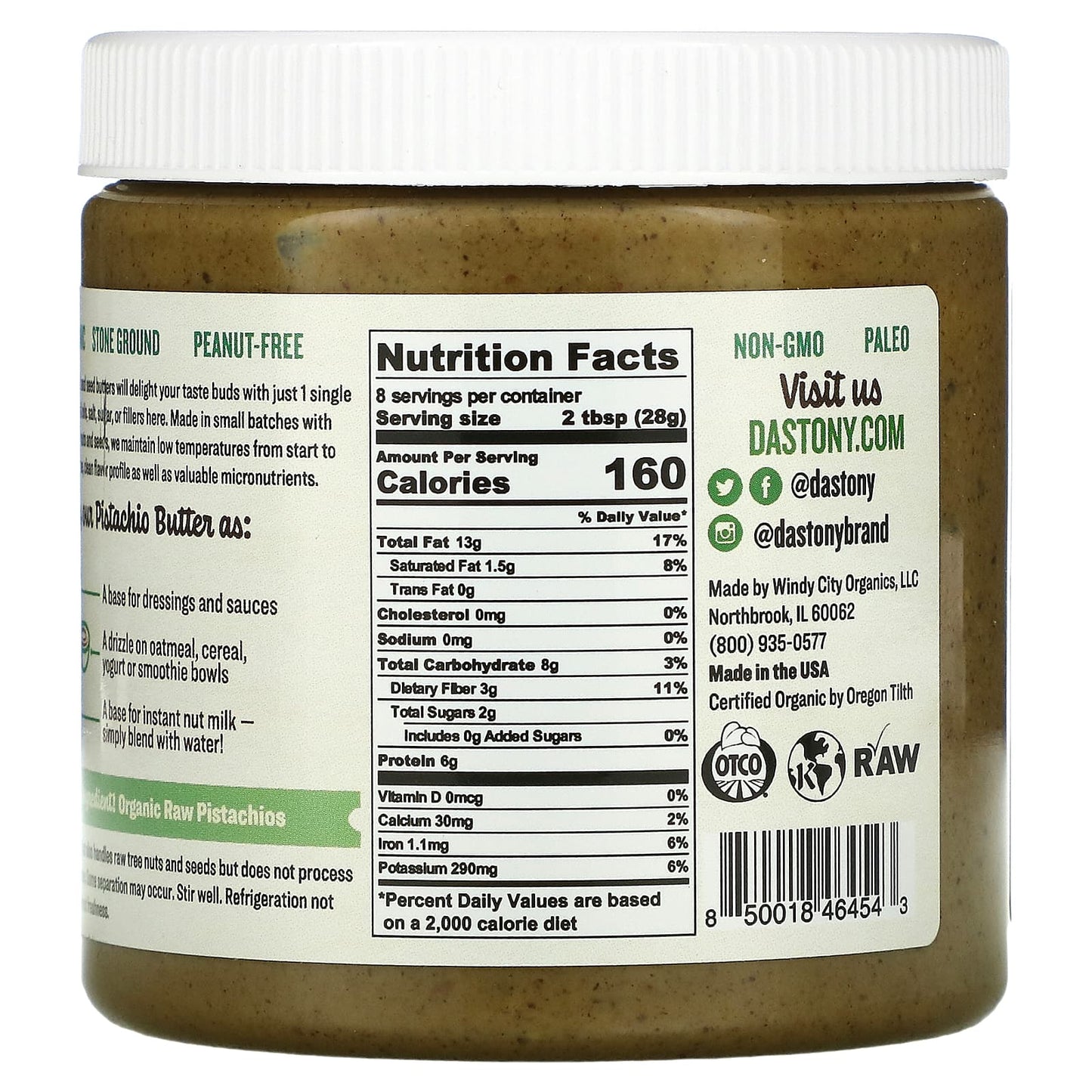 Dastony, Pistachio Butter, 8 oz (227 g)