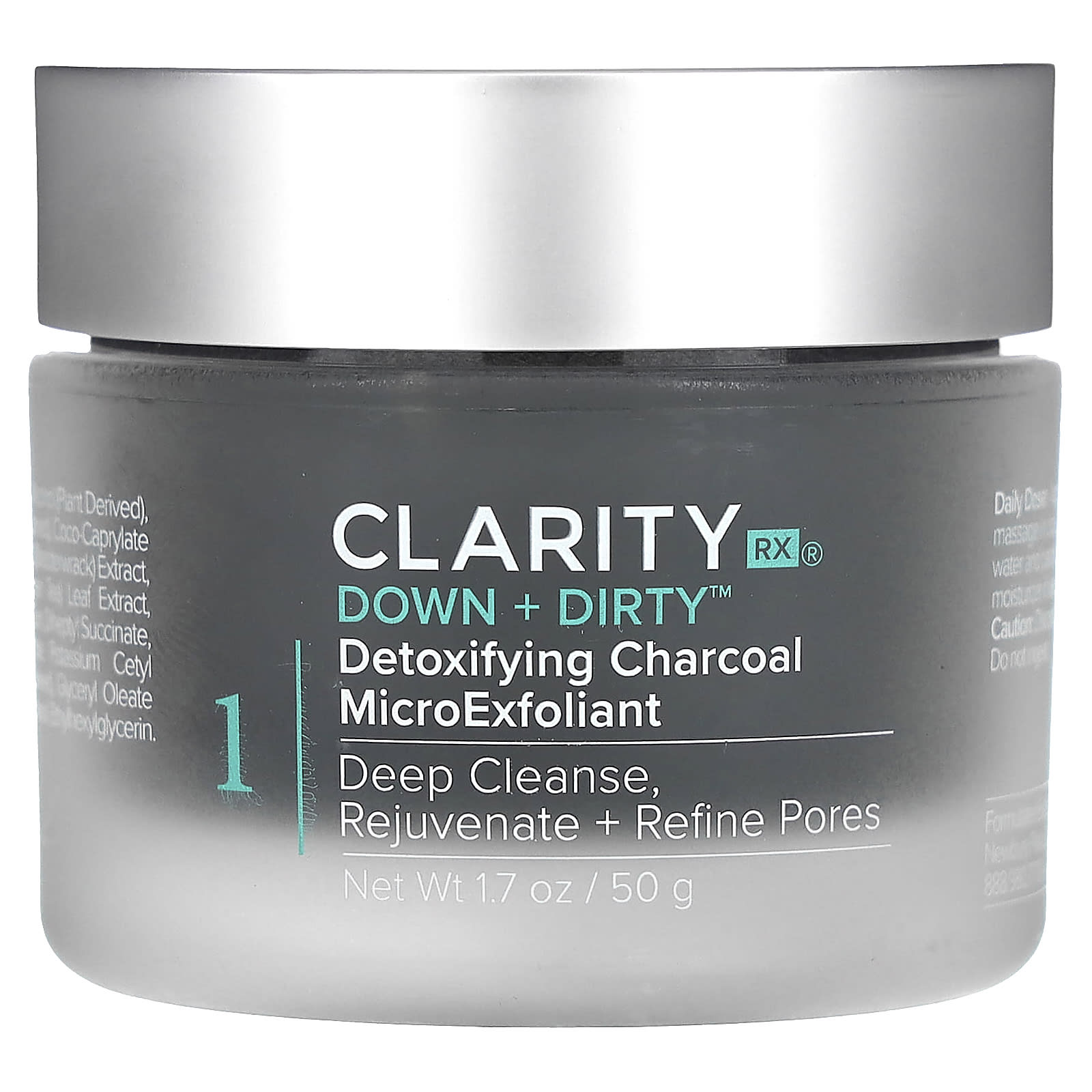 ClarityRx-Down + Dirty-Detoxifying Charcoal MicroExfoliant-1.7 oz (50 g)