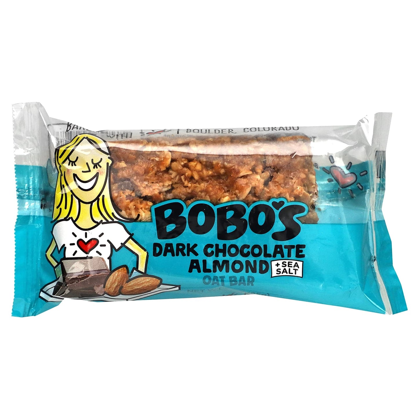 Bobo's Oat Bars, Dark Chocolate Almond + Sea Salt Oat Bars, 12 Bars, 3 oz (85 g) Each