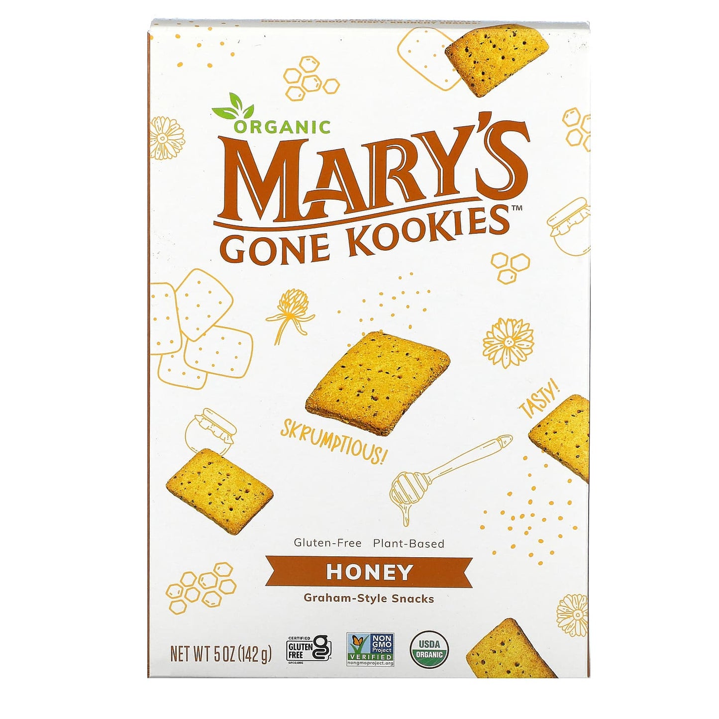 Mary's Gone Crackers-Organic Graham Style Snacks-Honey-5 oz (142 g)