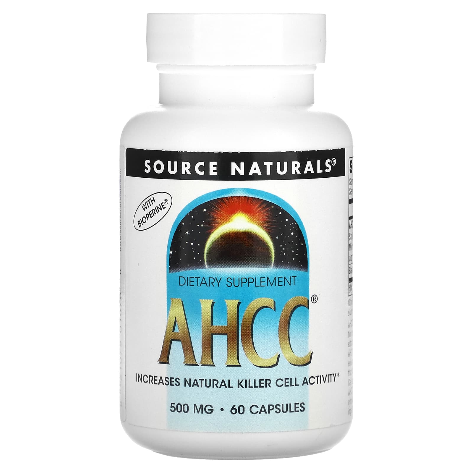 Source Naturals-AHCC with Bioperine-500 mg-60 Capsules