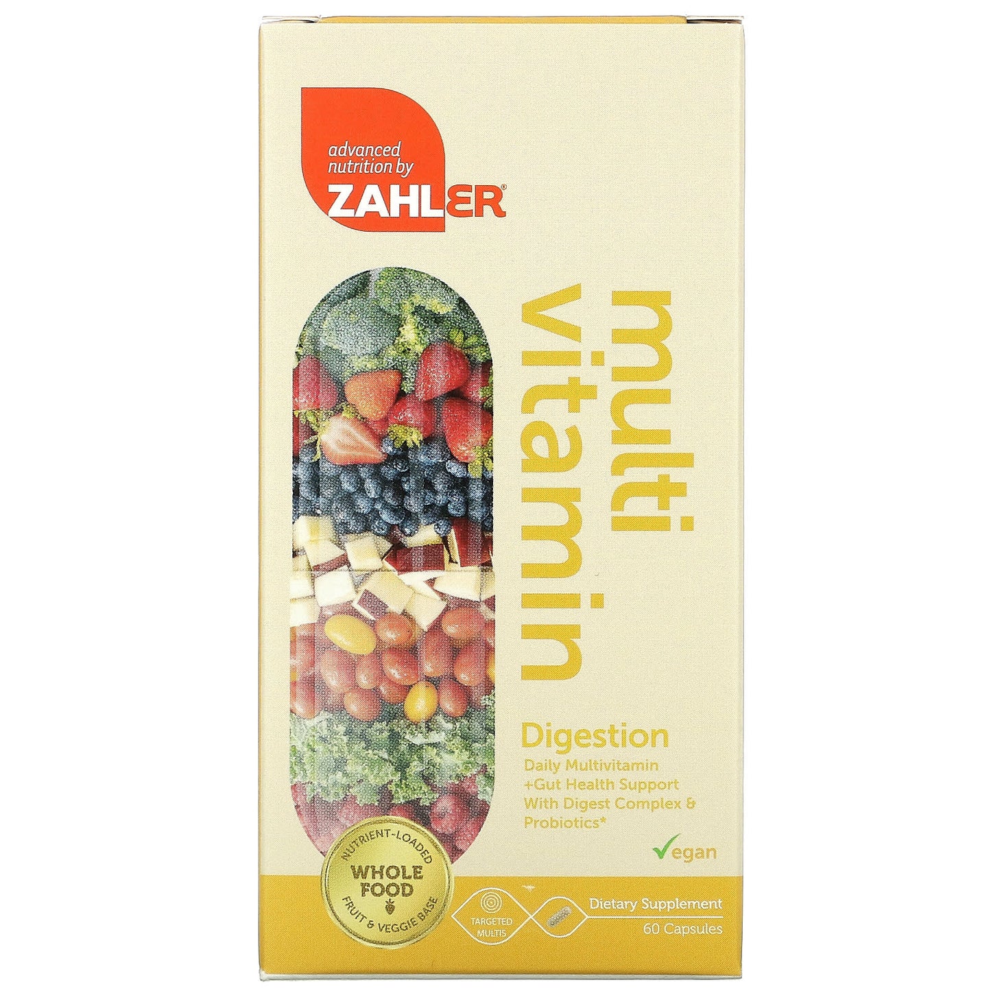 Zahler-Multivitamin Digestion-Daily Multi + Gut Health Support With Digest Complex & Probiotics-60 Capsules