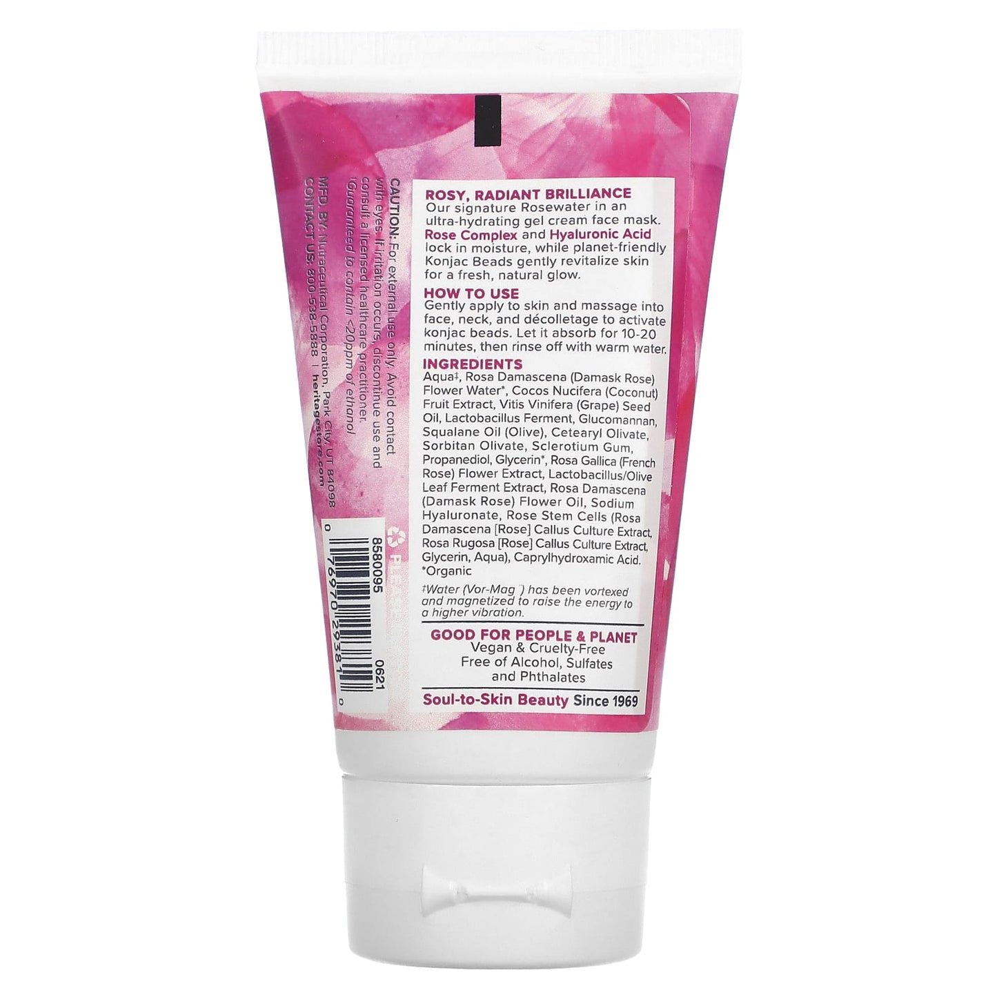 Heritage Store, Rosewater Jelly Mask, Dry to Combination Skin, 2 oz (60 g)