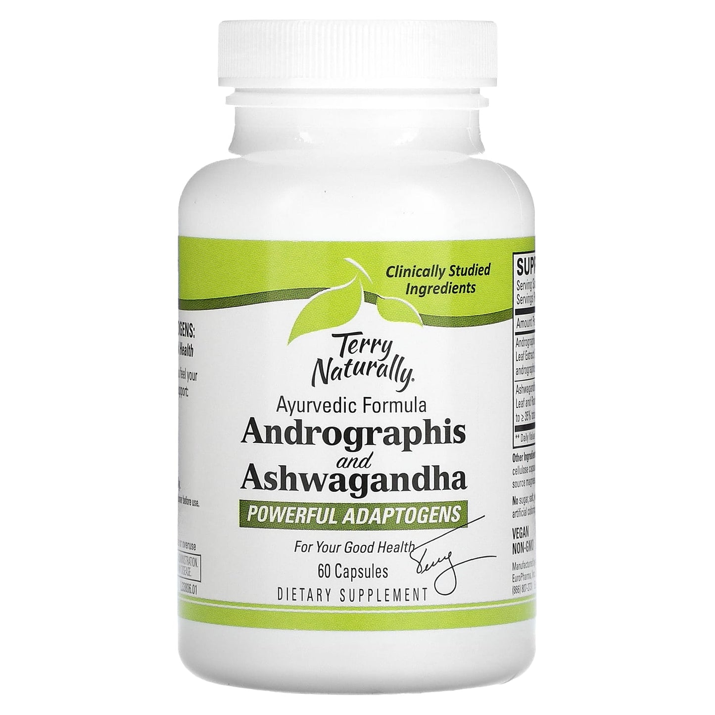 Terry Naturally, Andrographis and Ashwagandha, 60 Capsules