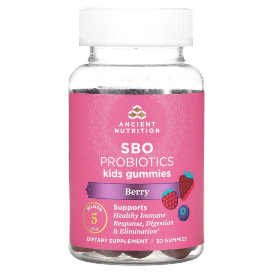 Ancient Nutrition-Kids-SBO Probiotics-Berry-5 Billion CFU-30 Gummies