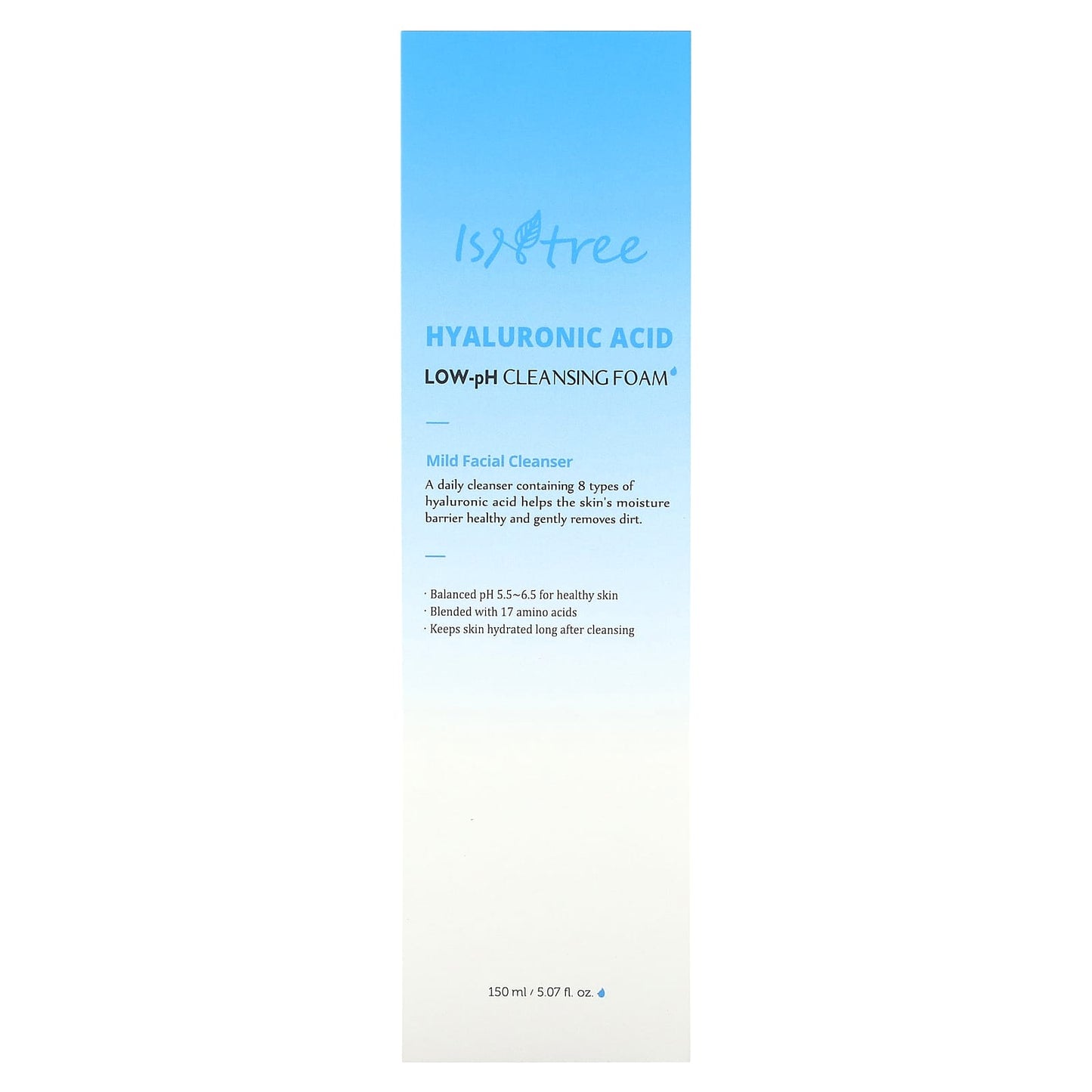 ISNtree, Hyaluronic Acid, Low-pH Cleansing Foam, 5.07 fl oz (150 ml)