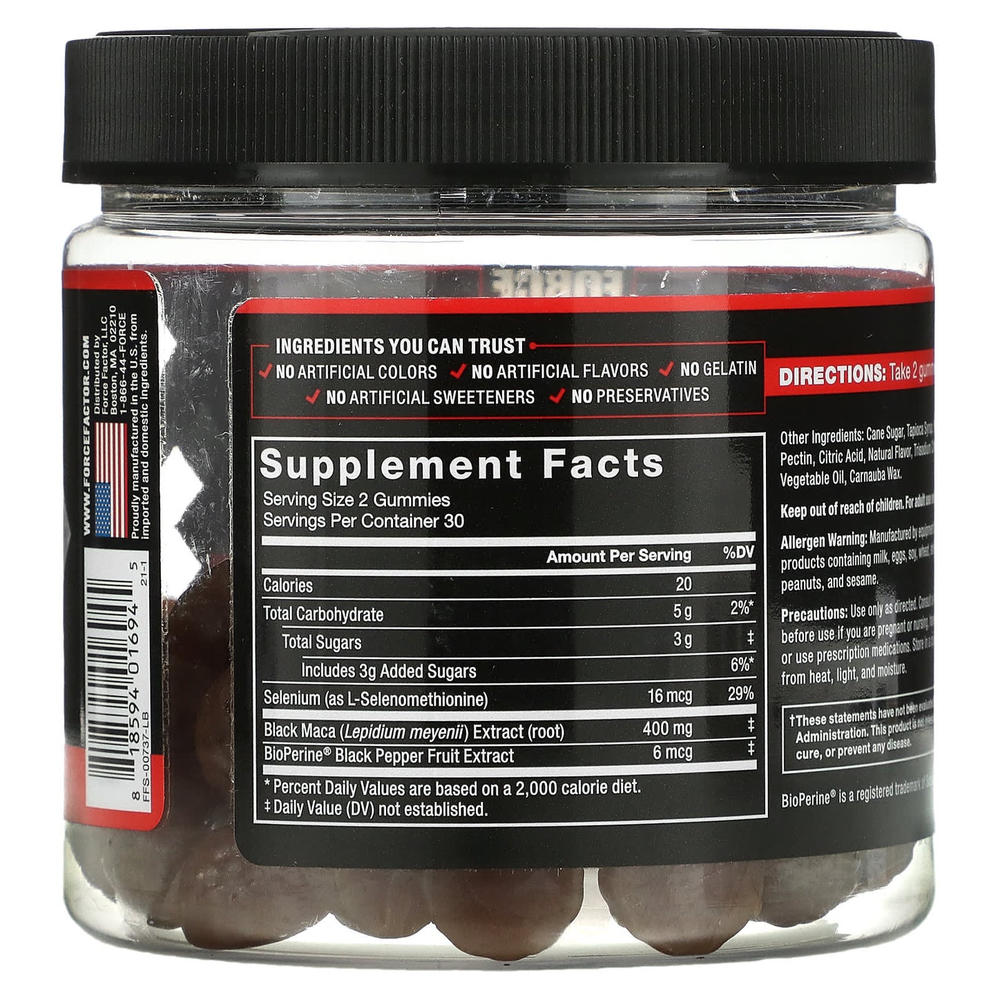 Force Factor, Fundamentals, Black Maca, Passion Berry, 60 Gummies