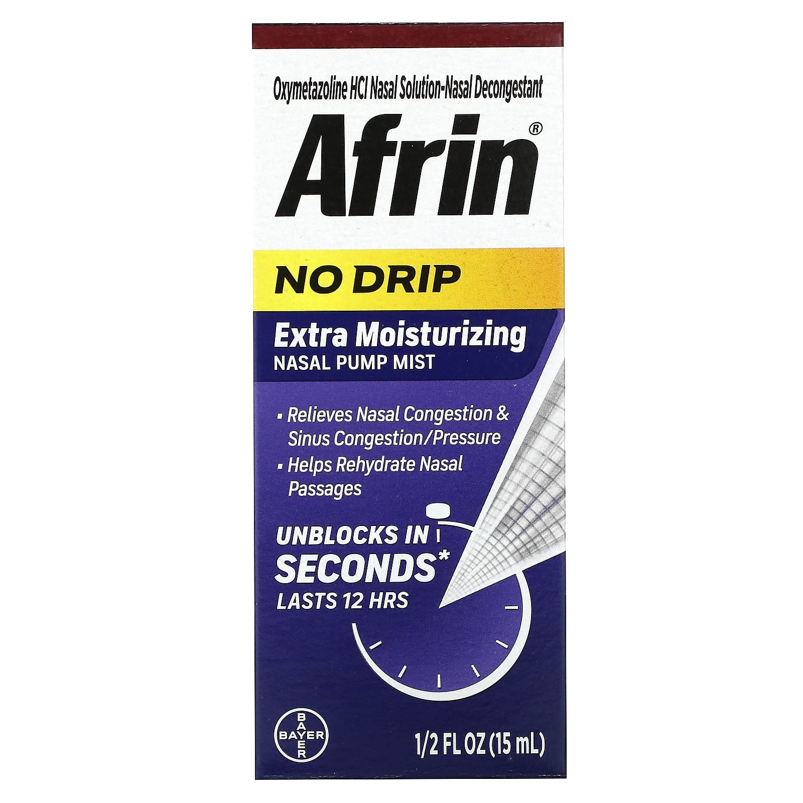 Afrin-No Drip-Extra Moisturizing-Nasal Pump Mist -1/2 fl oz (15 ml)