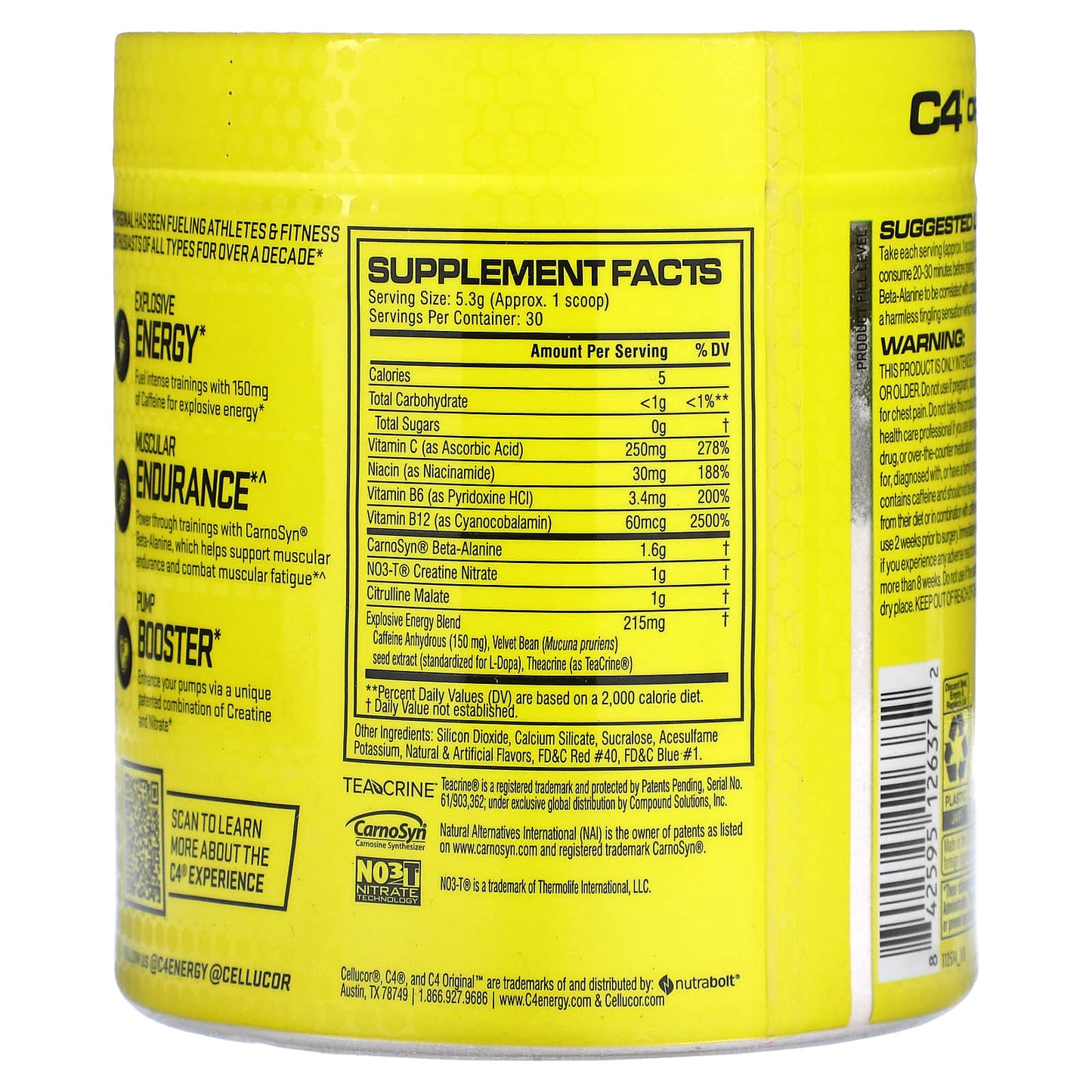 Cellucor, C4 Original, Pre-Workout, Grape, 5.6 oz (159 g)