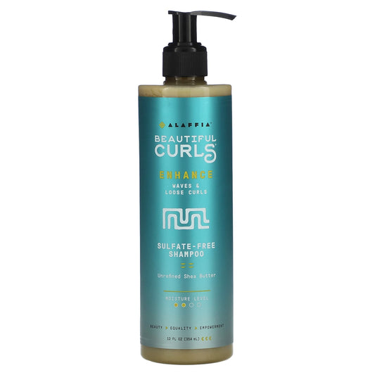 Alaffia-Beautiful Curls-Sulfate-Free Shampoo-Unrefined Shea Butter-12 fl oz (354 ml)