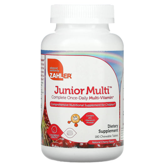 Zahler-Junior Multi-Complete Once-Daily Multi-Vitamin-Natural Cherry-180 Chewable Tablets