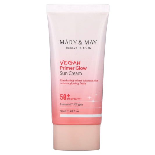 Mary & May-Vegan Primer Glow Sun Cream-SPF 50+ PA++++-1.69 fl oz (50 ml)