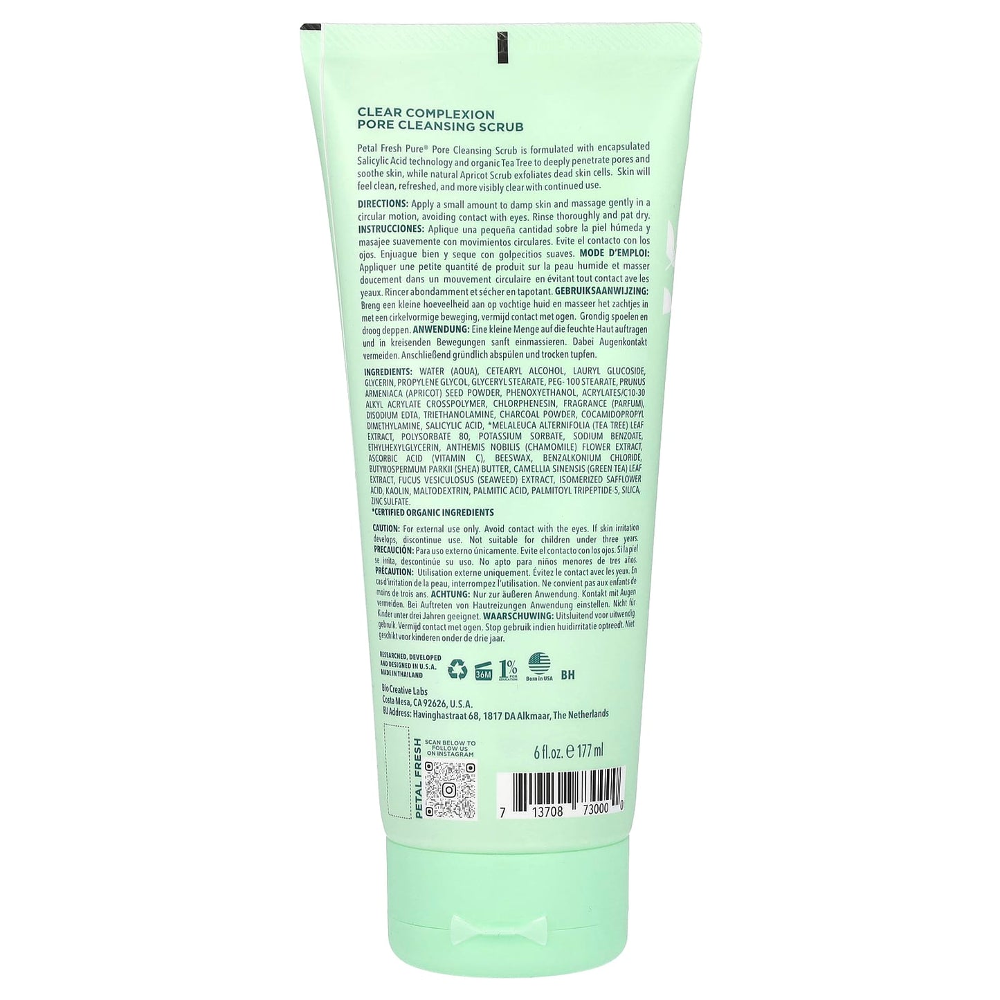 Petal Fresh, Pure, Pore Cleansing Scrub, Clear Complexion, Tea Tree, 6 fl oz (177 ml)