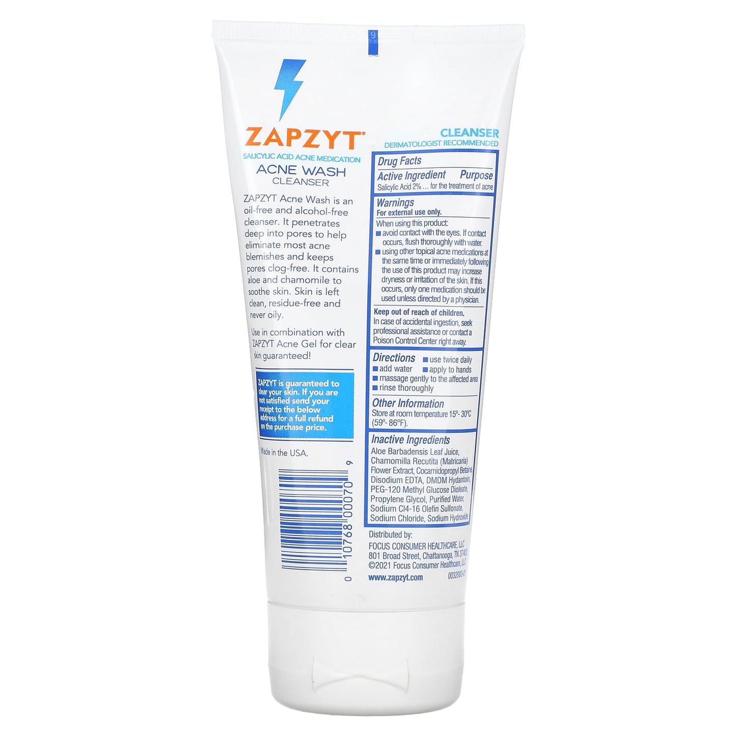 Zapzyt, Acne Wash Cleanser, 6.25 oz (177 g)