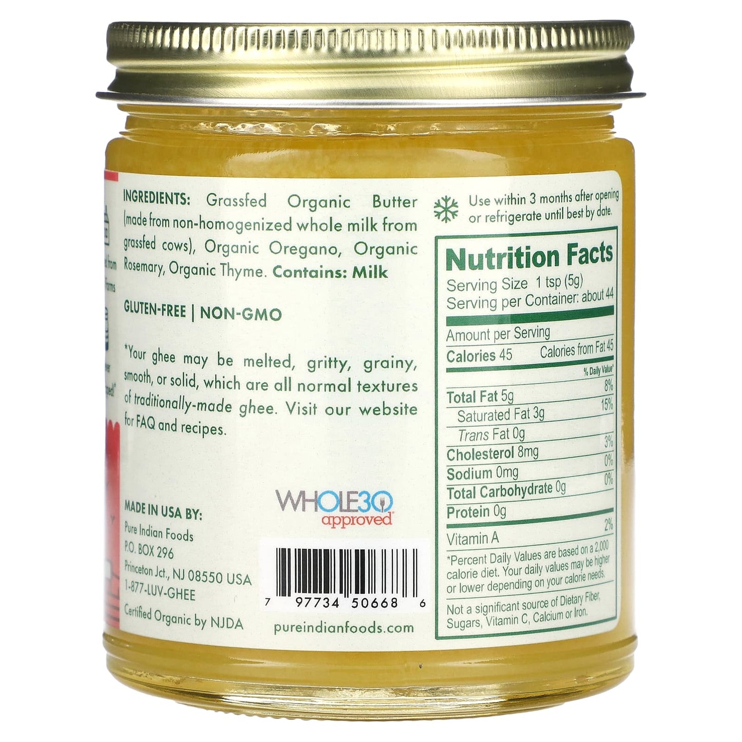 Pure Indian Foods, Italian Ghee, 7.8 oz (220 g)