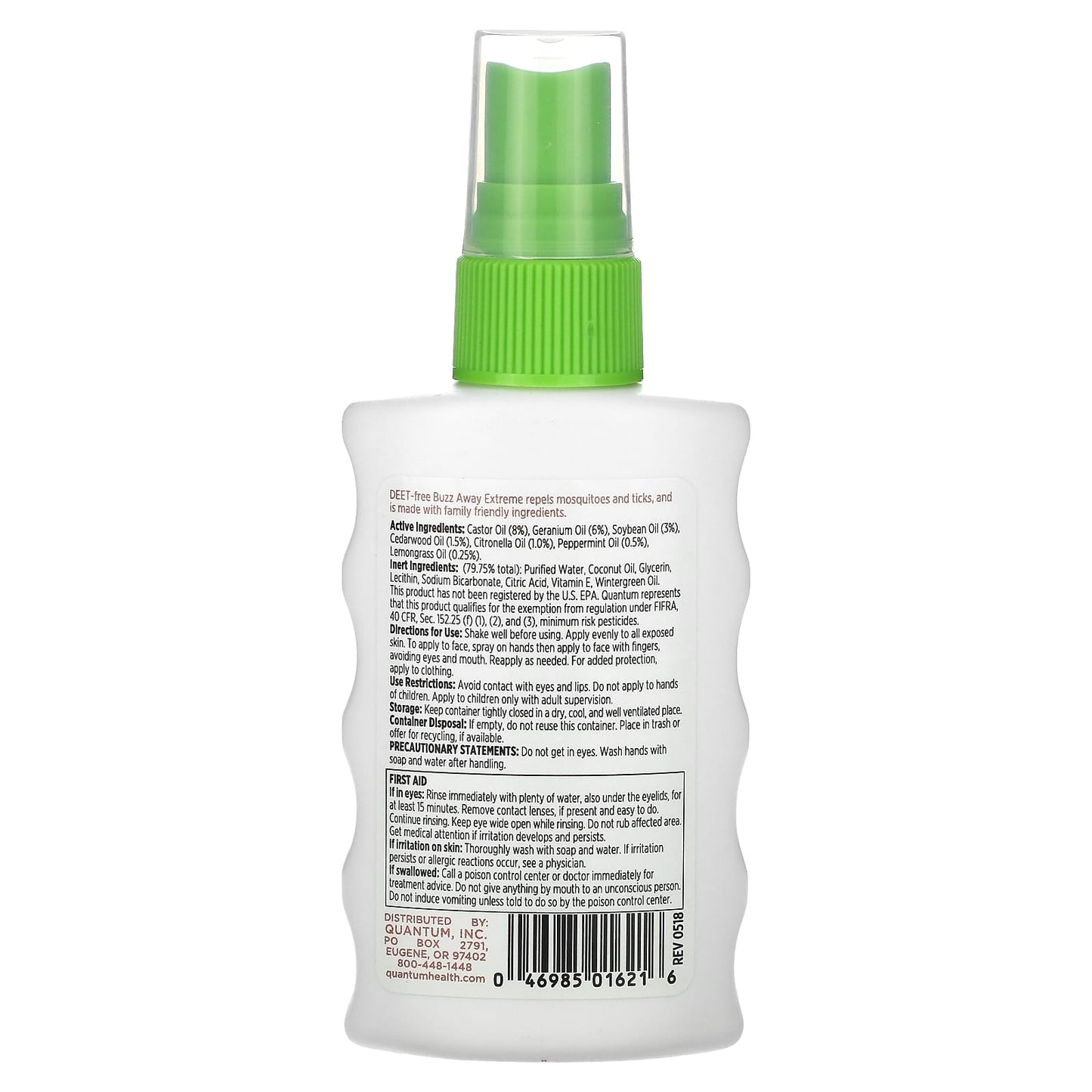 Quantum Health, Buzz Away Extreme, Deet-Free Insect Repellent, 2 fl oz (59 ml)