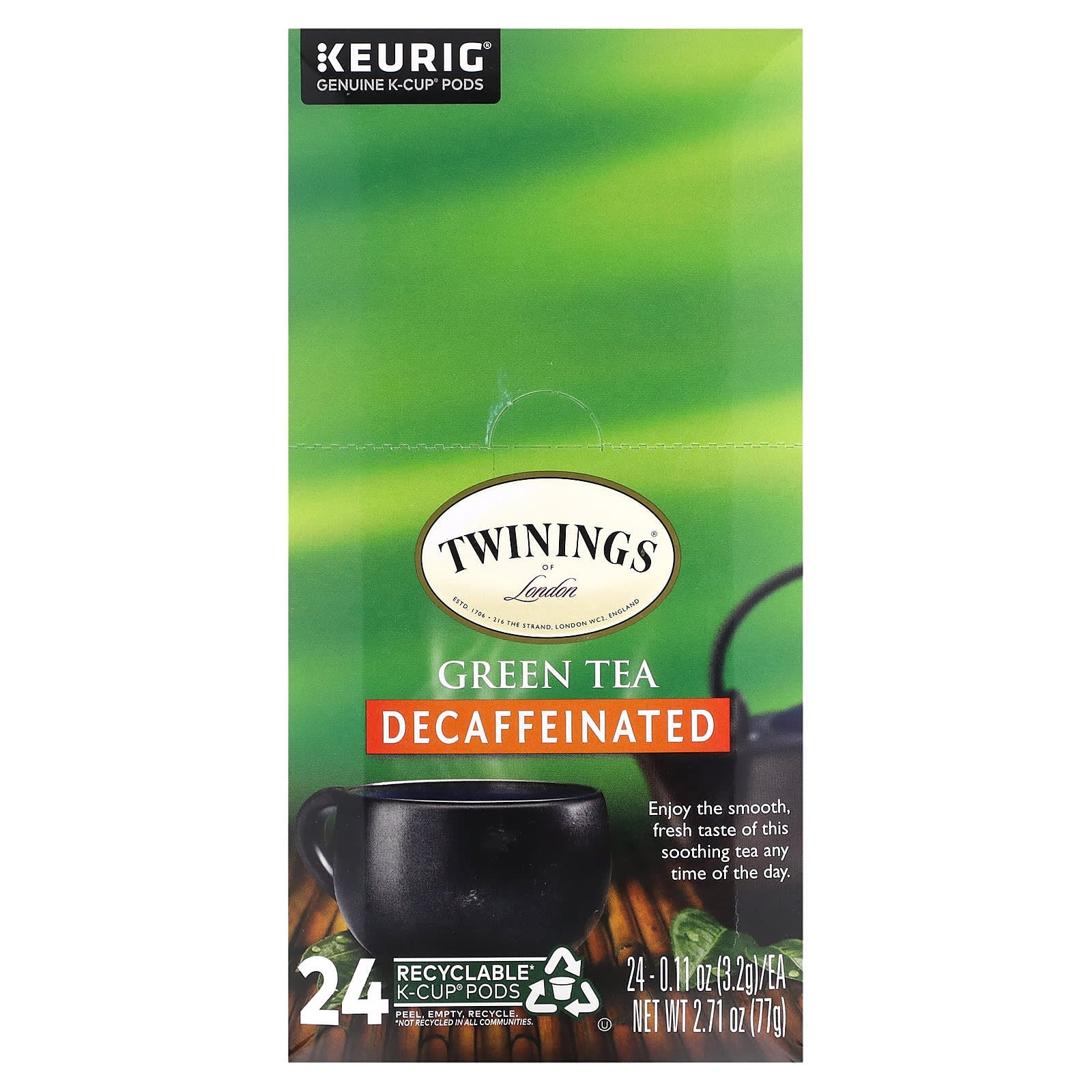 Twinings-Green Tea-Decaffeinated-24 K-Cup Pods-0.11 oz (3.2 g) Each