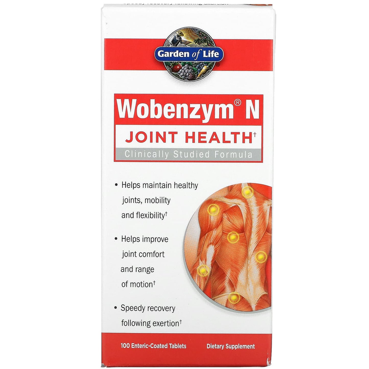 Garden of Life-Wobenzym N-Joint Health-100 Enteric-Coated Tablets